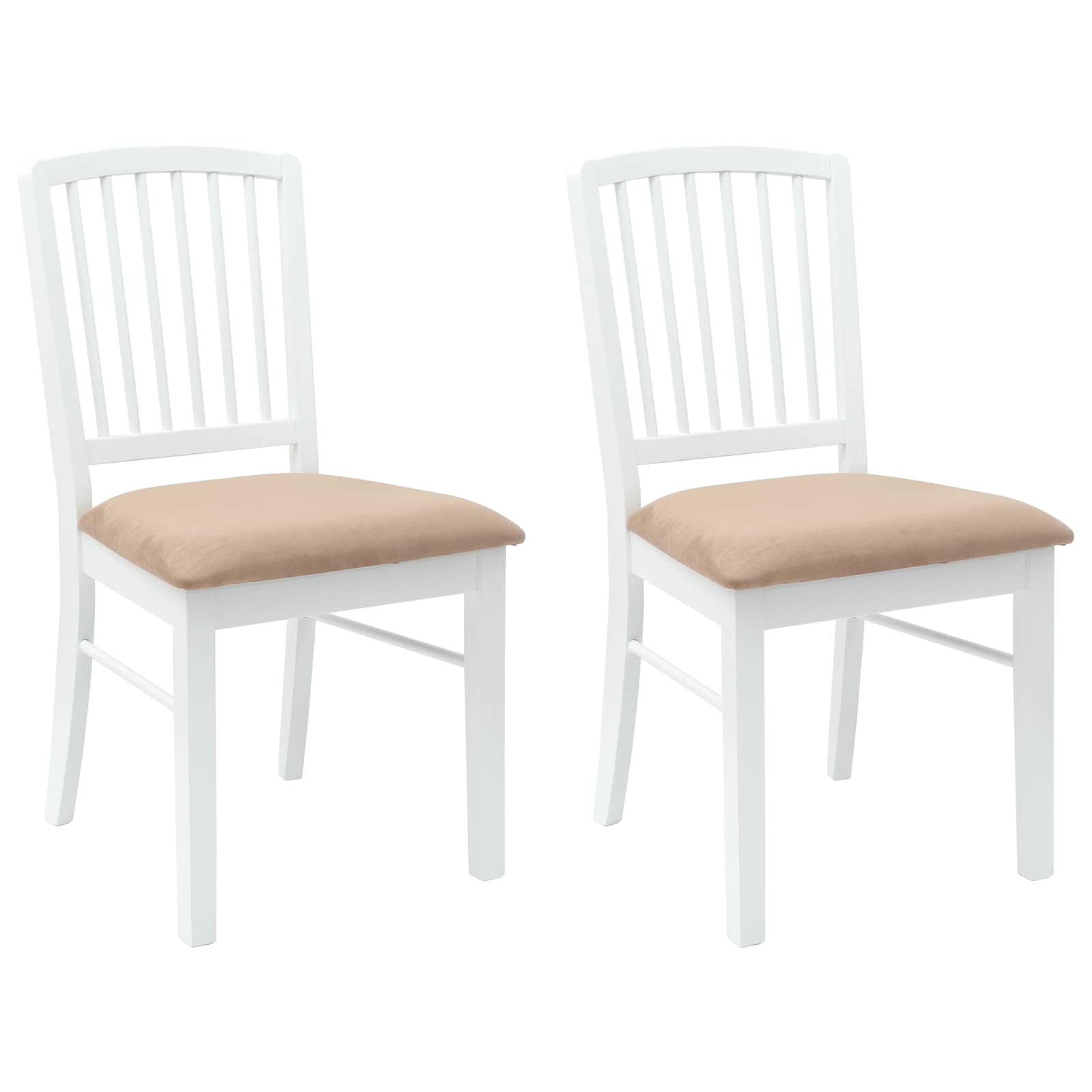Eettafelstoelen 2 pcs Wit 50 x 52,5 x 91 cm Massief Rubberhout
