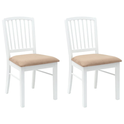 Eettafelstoelen 2 pcs Wit 50 x 52,5 x 91 cm Massief Rubberhout