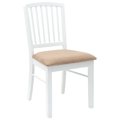 Eettafelstoelen 2 pcs Wit 50 x 52,5 x 91 cm Massief Rubberhout