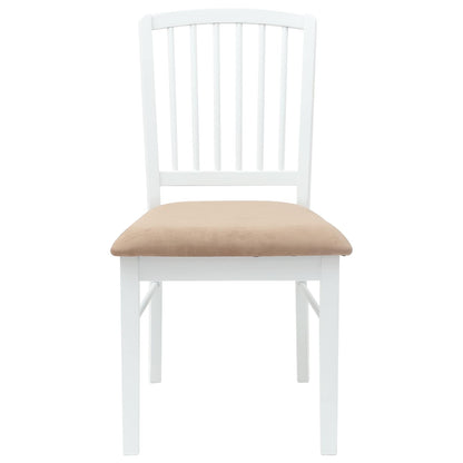 Eettafelstoelen 2 pcs Wit 50 x 52,5 x 91 cm Massief Rubberhout