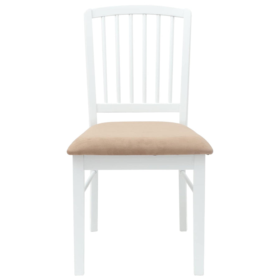 Eettafelstoelen 2 pcs Wit 50 x 52,5 x 91 cm Massief Rubberhout
