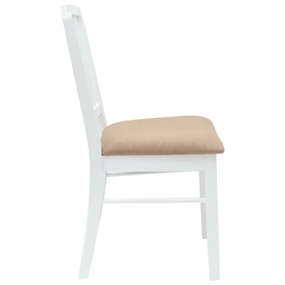 Eettafelstoelen 2 pcs Wit 50 x 52,5 x 91 cm Massief Rubberhout