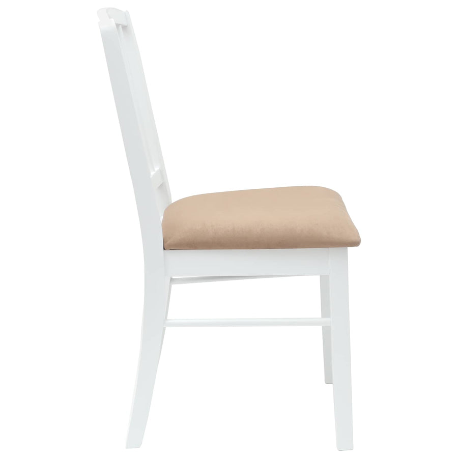 Eettafelstoelen 2 pcs Wit 50 x 52,5 x 91 cm Massief Rubberhout