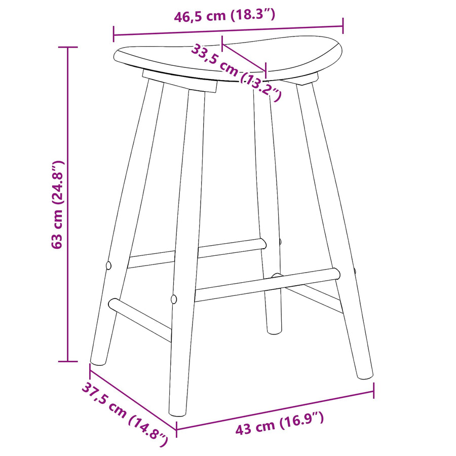Eettafelstoelen 2 pcs Licht Bruin 46 x 37 x 63 cm