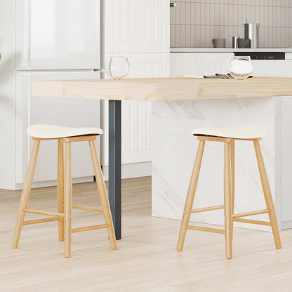 Eettafelstoelen 2 pcs Naturel 46 x 37 x 63 cm