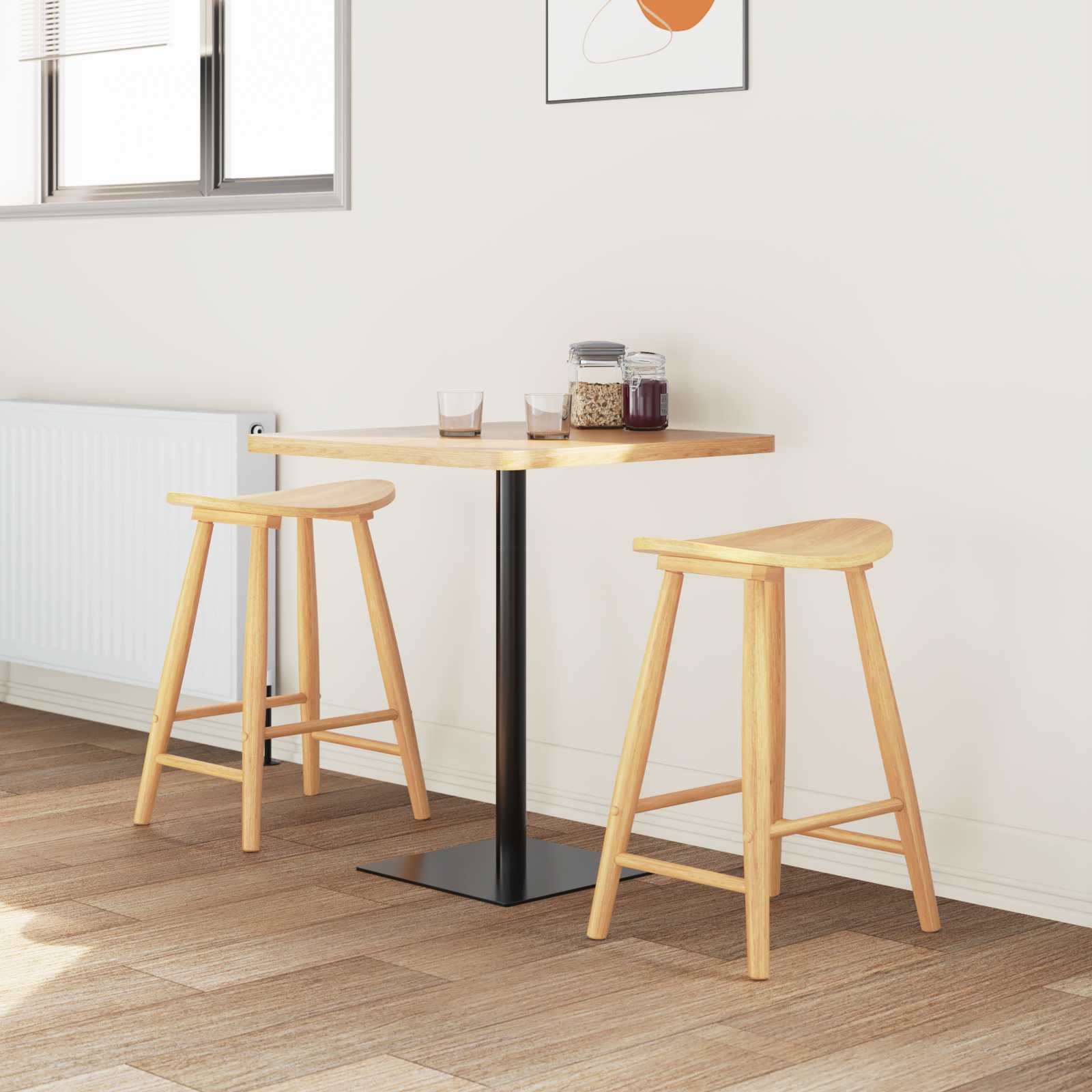 Eettafelstoelen 2 pcs Naturel 46 x 37 x 63 cm