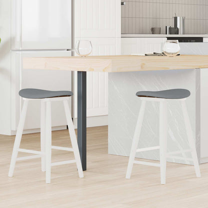 Eettafelstoelen 2 pcs Wit 46 x 37 x 63 cm Massief Rubberhout