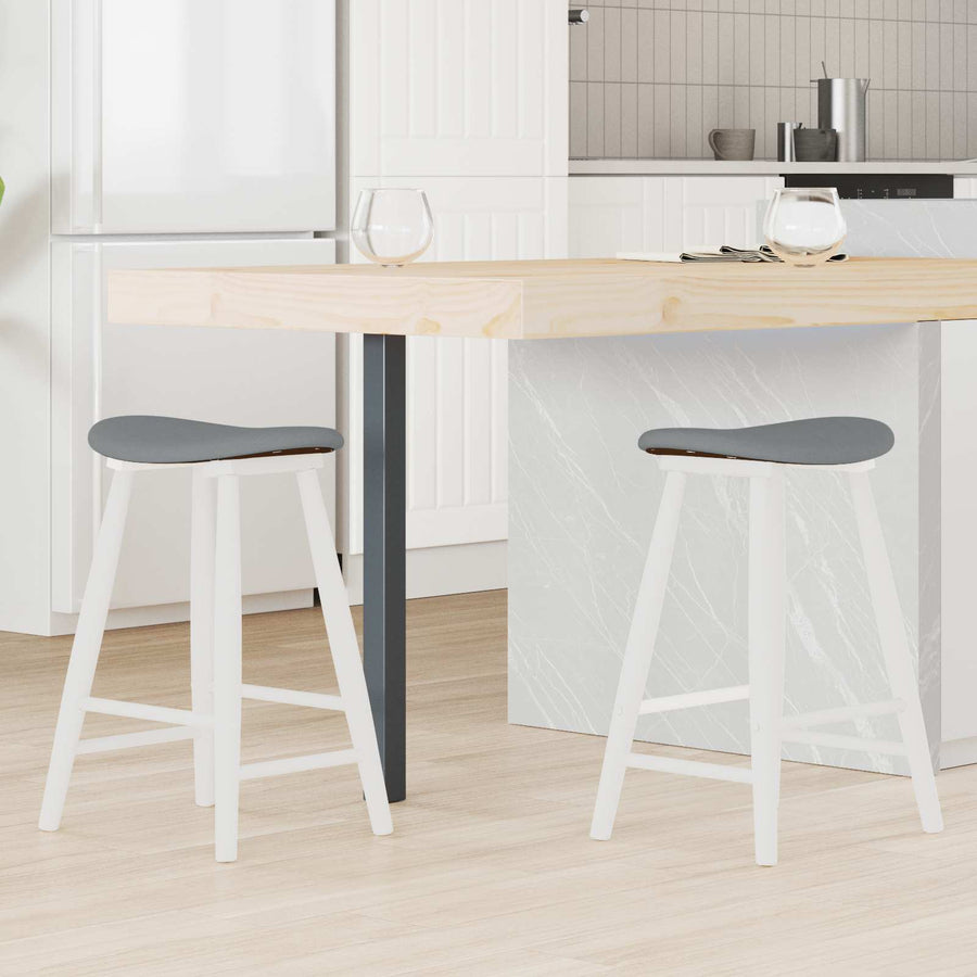 Eettafelstoelen 2 pcs Wit 46 x 37 x 63 cm Massief Rubberhout