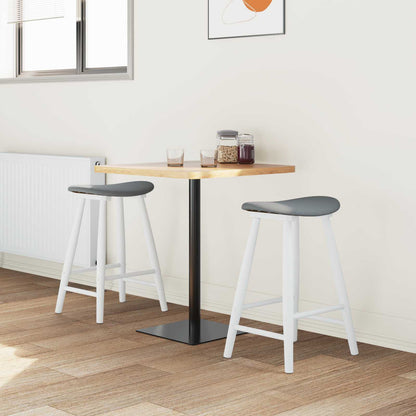 Eettafelstoelen 2 pcs Wit 46 x 37 x 63 cm Massief Rubberhout