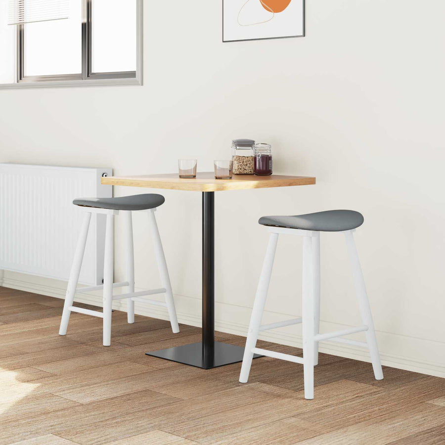 Eettafelstoelen 2 pcs Wit 46 x 37 x 63 cm Massief Rubberhout