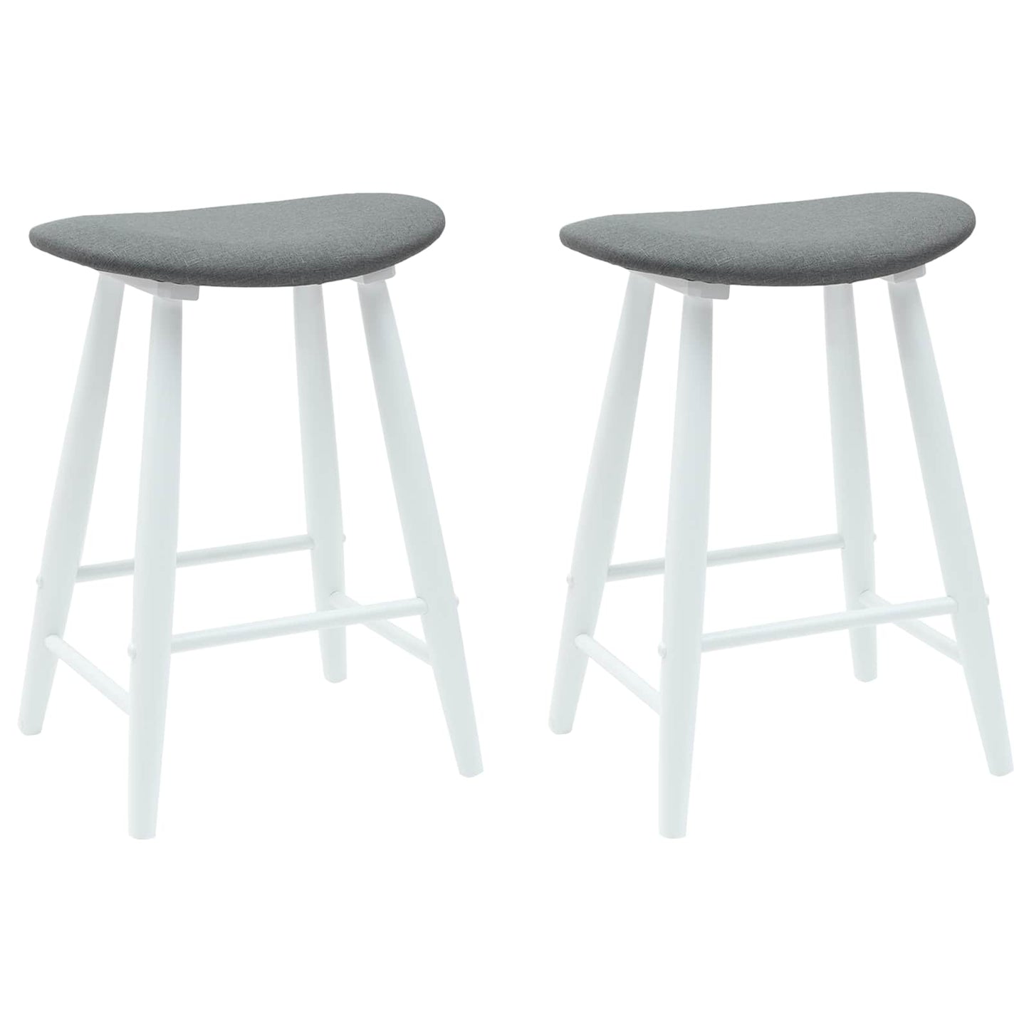 Eettafelstoelen 2 pcs Wit 46 x 37 x 63 cm Massief Rubberhout