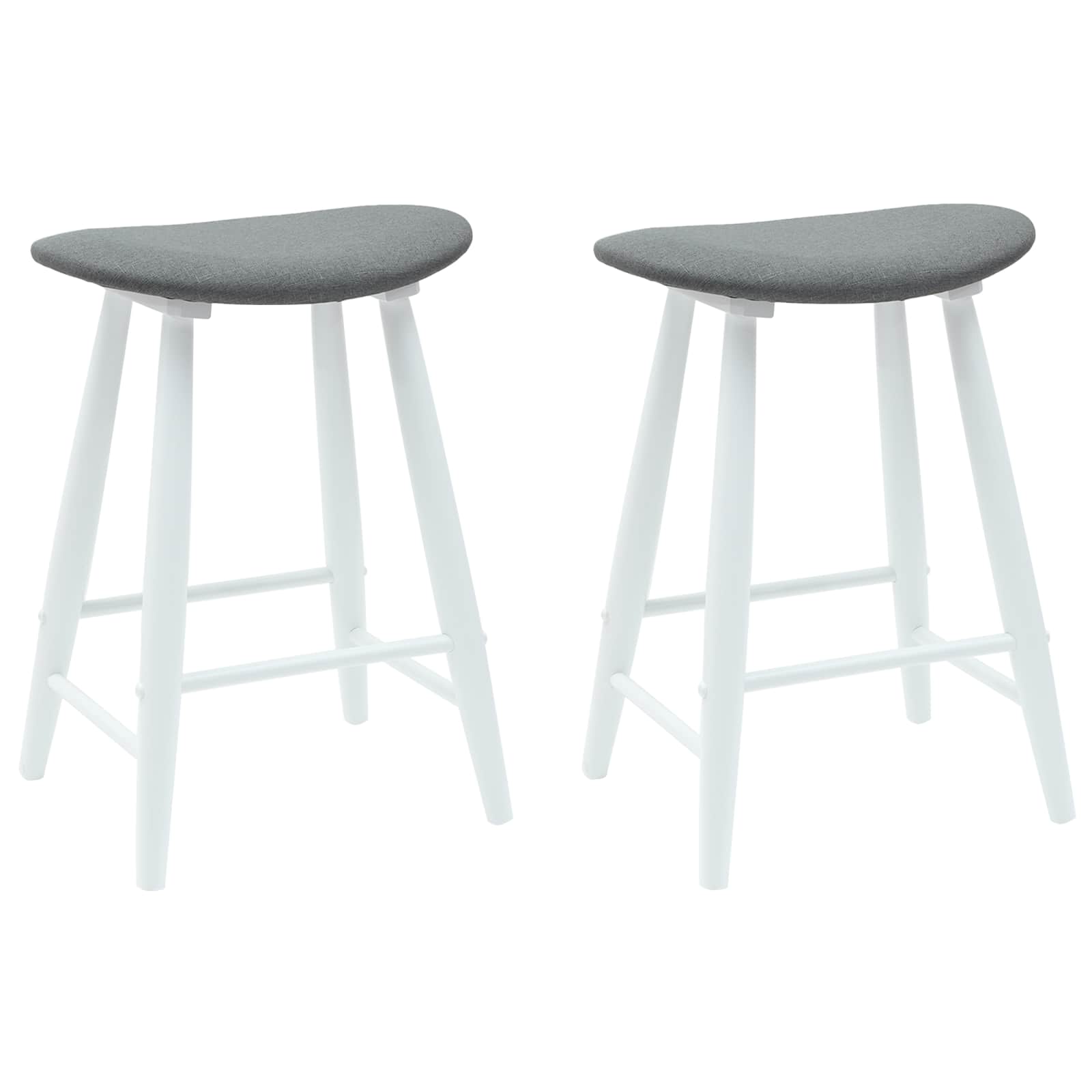 Eettafelstoelen 2 pcs Wit 46 x 37 x 63 cm Massief Rubberhout