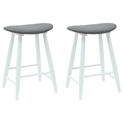 Eettafelstoelen 2 pcs Wit 46 x 37 x 63 cm Massief Rubberhout