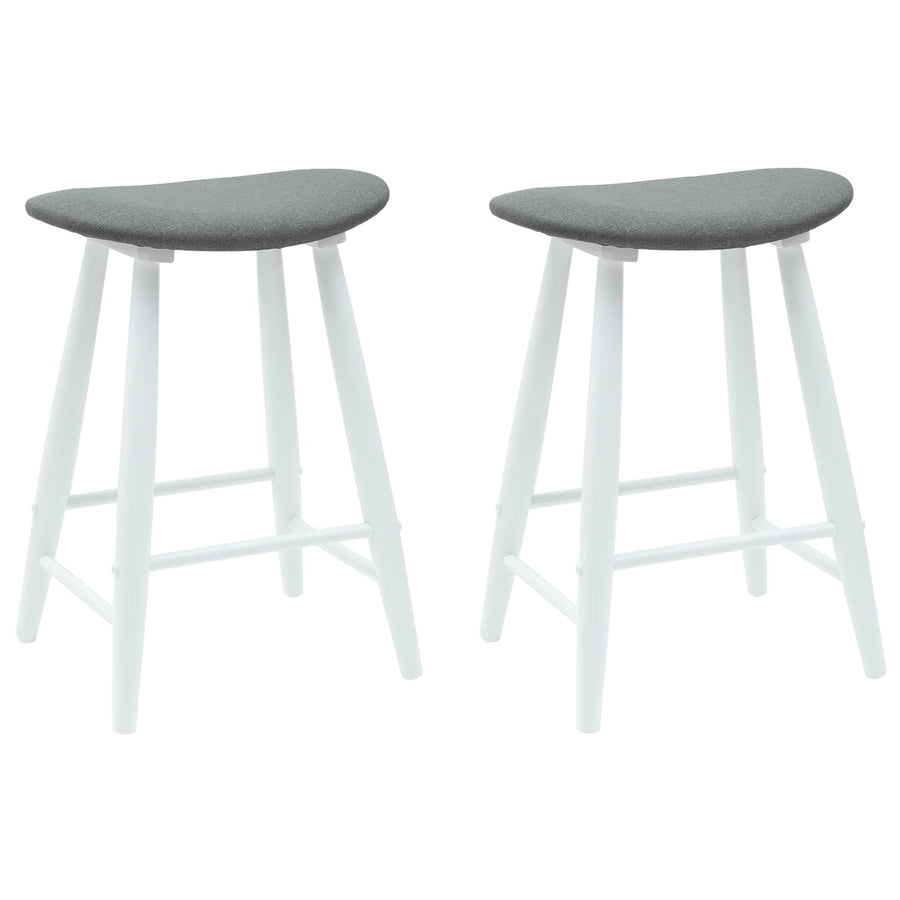 Eettafelstoelen 2 pcs Wit 46 x 37 x 63 cm Massief Rubberhout