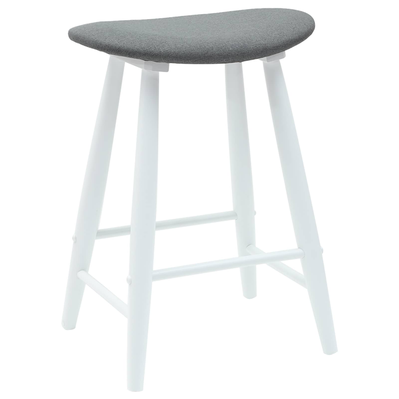 Eettafelstoelen 2 pcs Wit 46 x 37 x 63 cm Massief Rubberhout