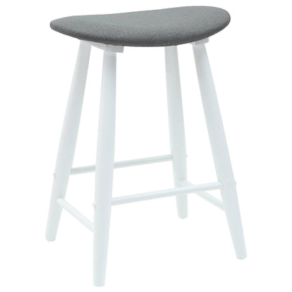 Eettafelstoelen 2 pcs Wit 46 x 37 x 63 cm Massief Rubberhout