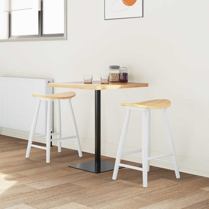 Eettafelstoelen 2 pcs Wit 46 x 37 x 63 cm Massief Rubberhout