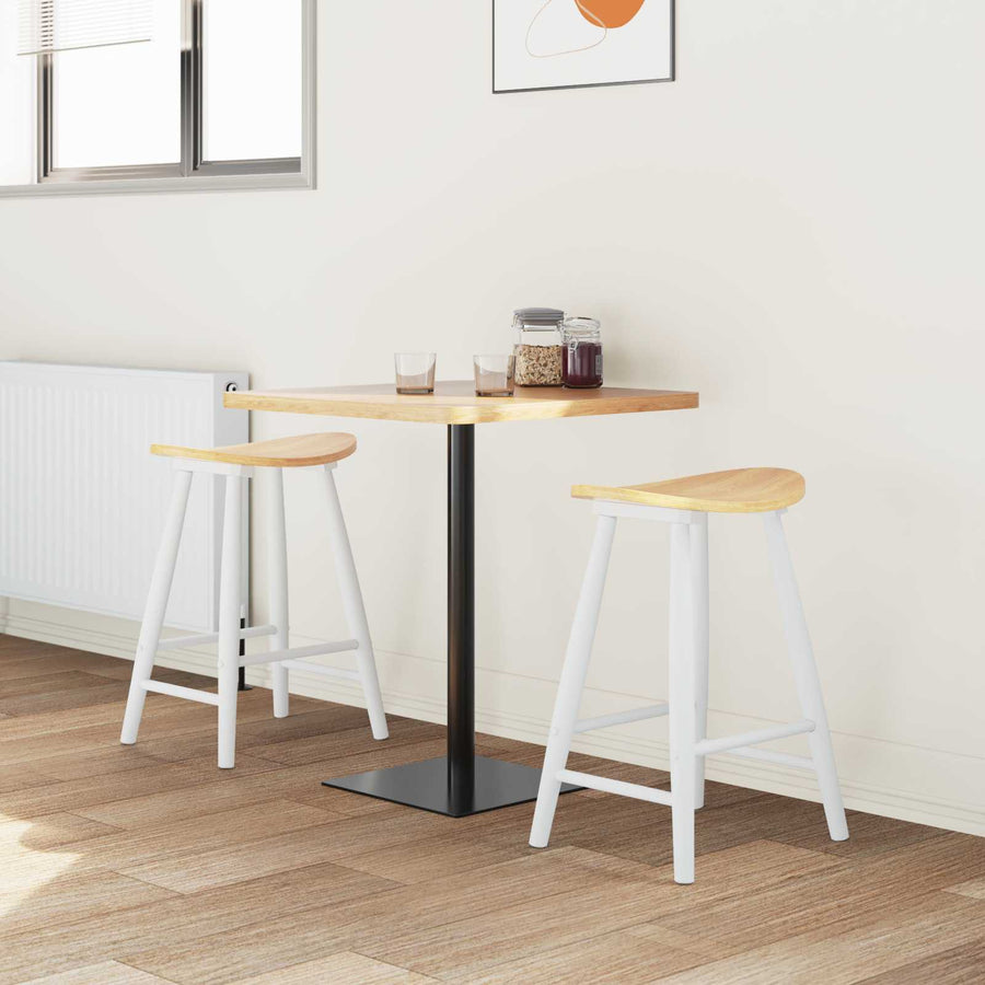 Eettafelstoelen 2 pcs Wit 46 x 37 x 63 cm Massief Rubberhout