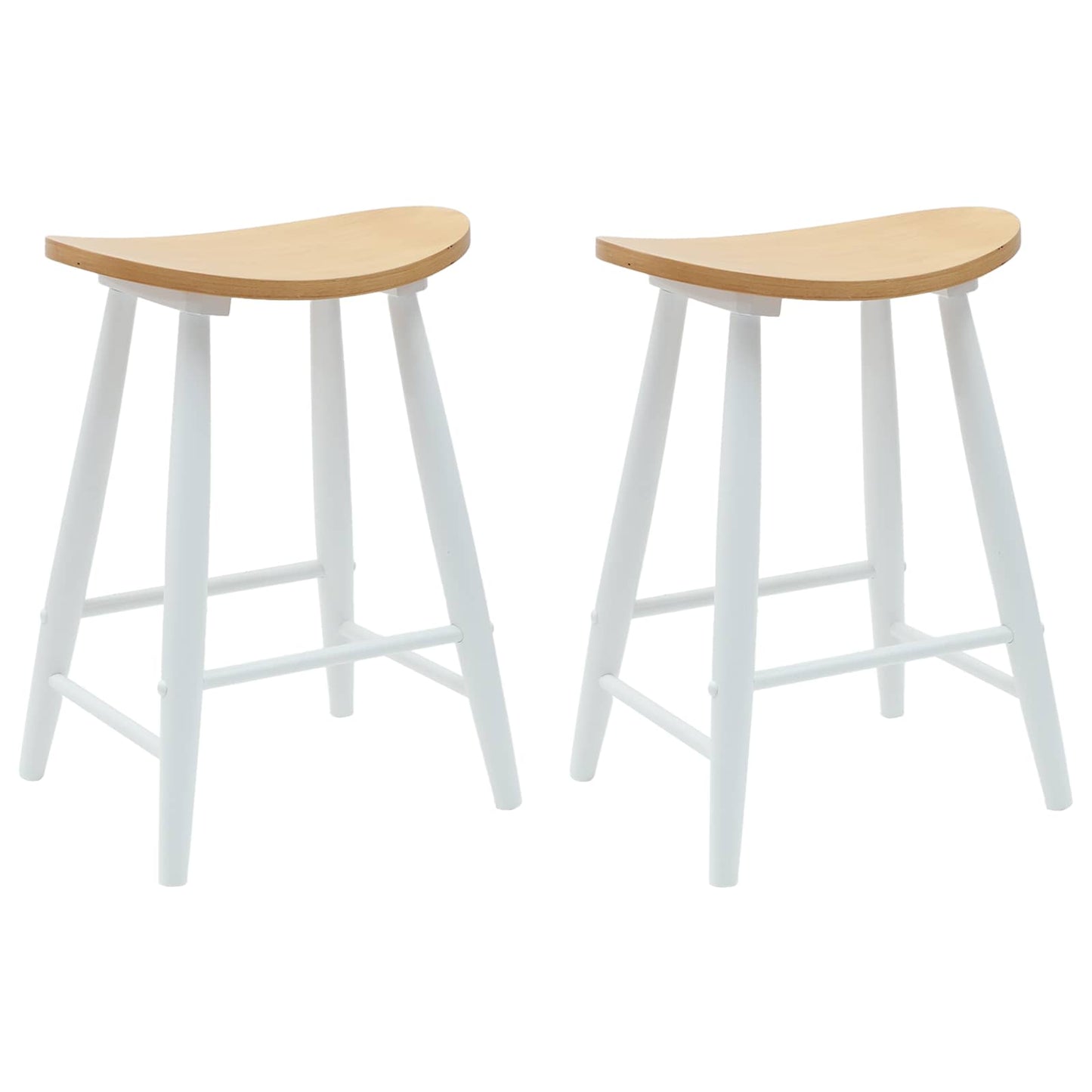 Eettafelstoelen 2 pcs Wit 46 x 37 x 63 cm Massief Rubberhout