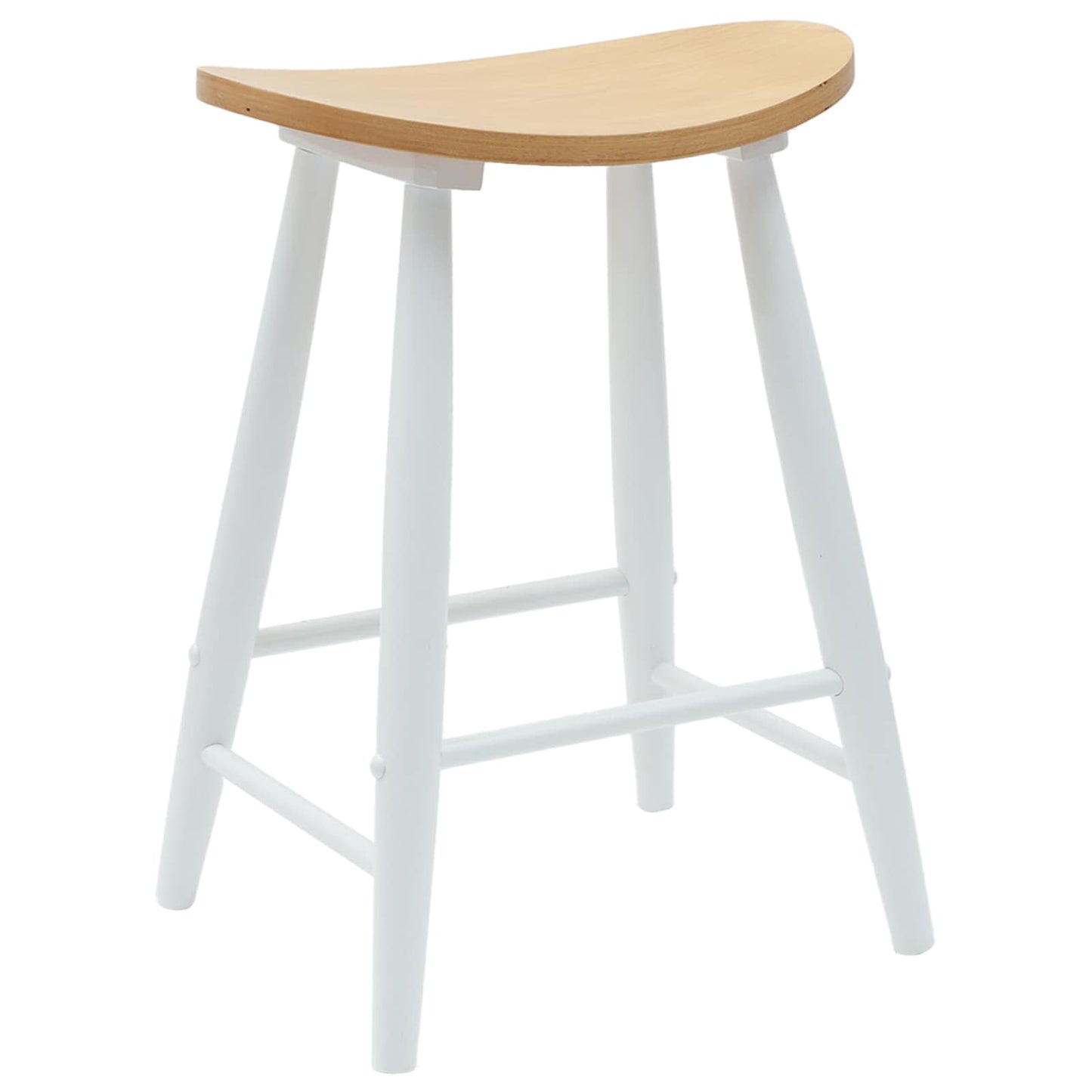 Eettafelstoelen 2 pcs Wit 46 x 37 x 63 cm Massief Rubberhout