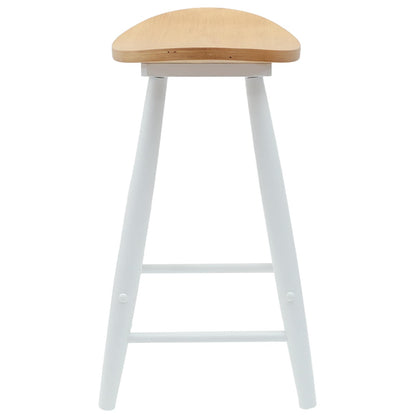 Eettafelstoelen 2 pcs Wit 46 x 37 x 63 cm Massief Rubberhout