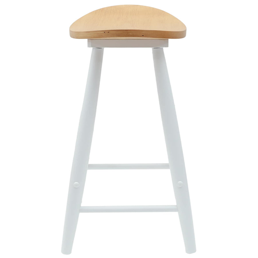 Eettafelstoelen 2 pcs Wit 46 x 37 x 63 cm Massief Rubberhout