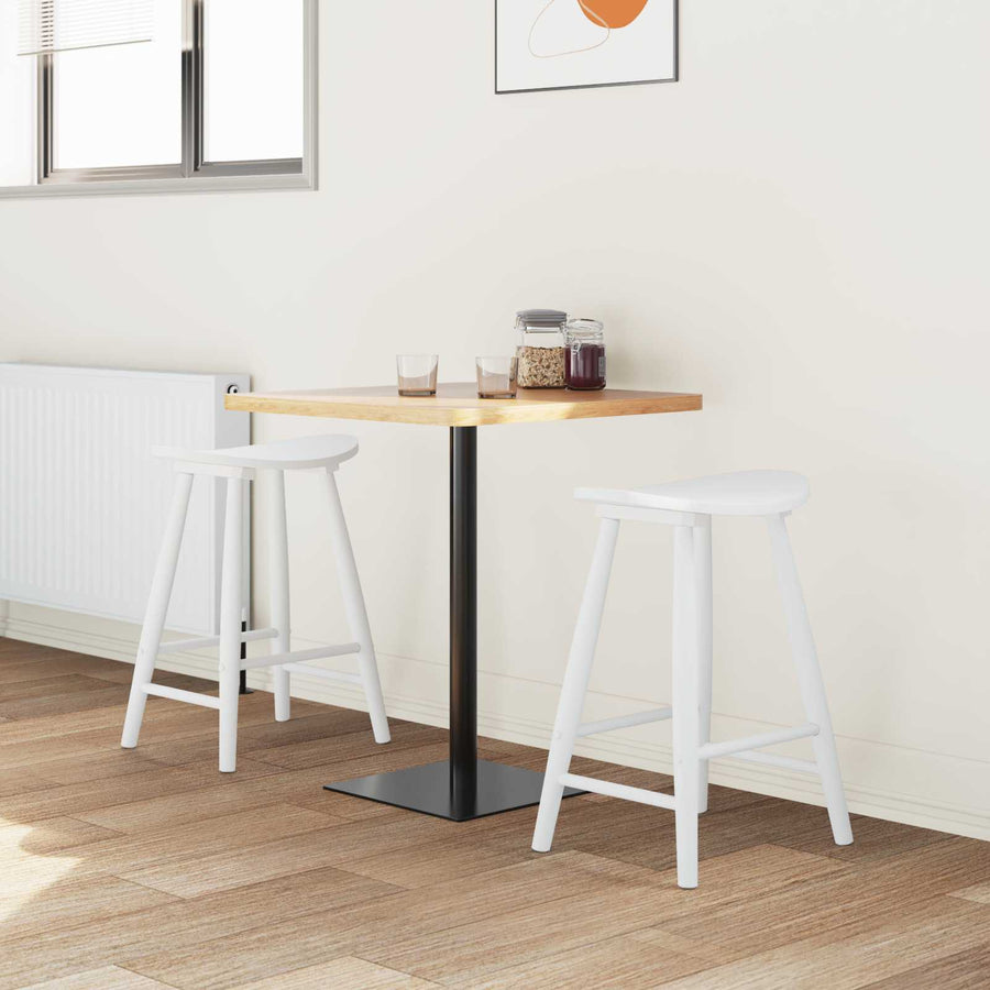 Eettafelstoelen 2 pcs Wit 46 x 37 x 63 cm Massief Rubberhout