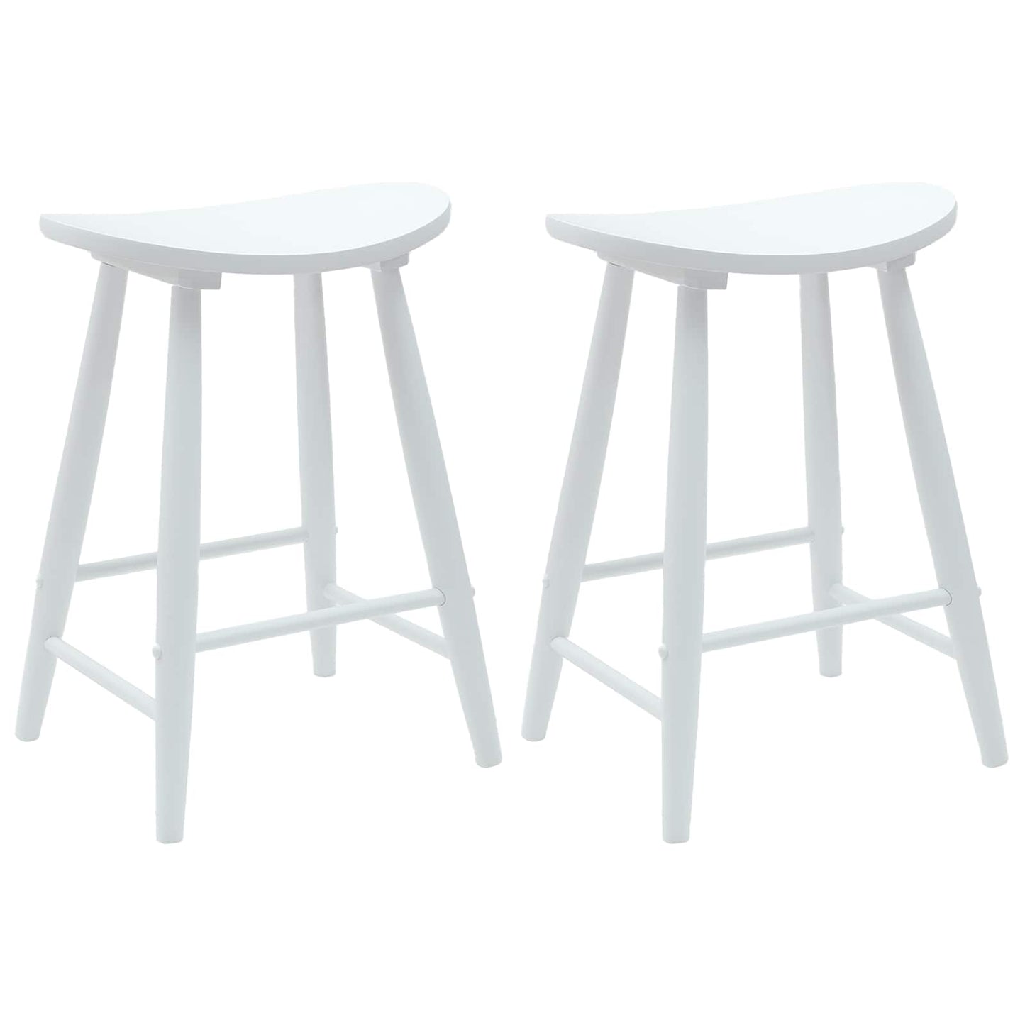 Eettafelstoelen 2 pcs Wit 46 x 37 x 63 cm Massief Rubberhout