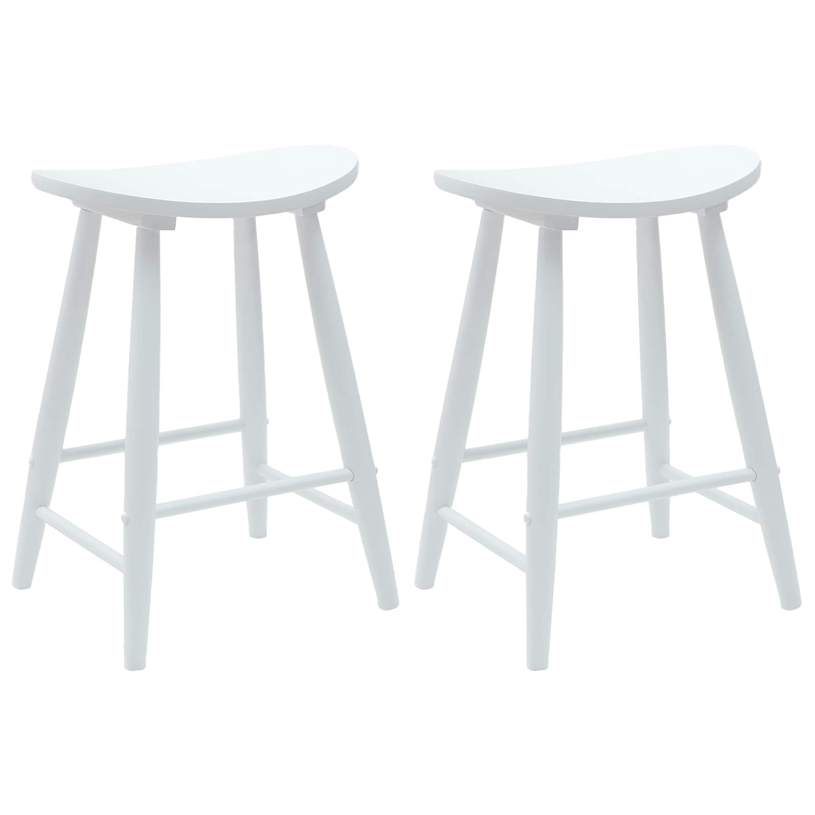 Eettafelstoelen 2 pcs Wit 46 x 37 x 63 cm Massief Rubberhout