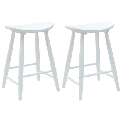Eettafelstoelen 2 pcs Wit 46 x 37 x 63 cm Massief Rubberhout