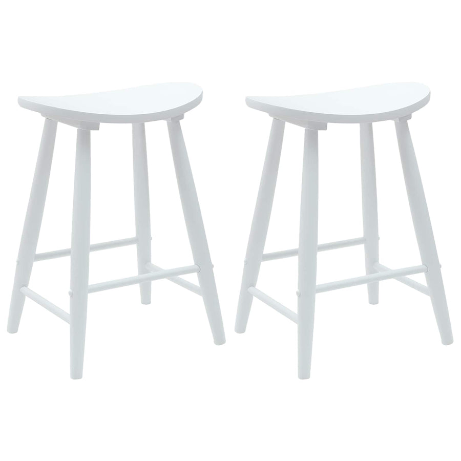 Eettafelstoelen 2 pcs Wit 46 x 37 x 63 cm Massief Rubberhout
