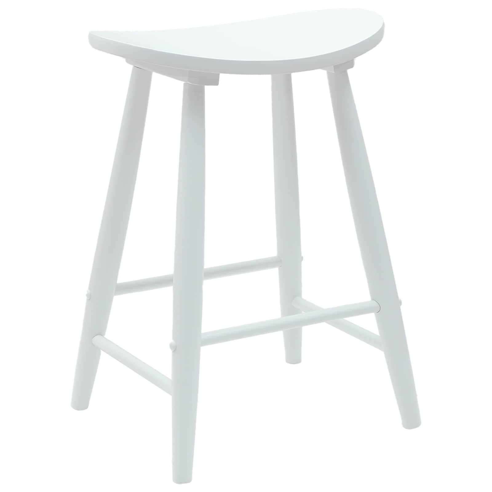Eettafelstoelen 2 pcs Wit 46 x 37 x 63 cm Massief Rubberhout