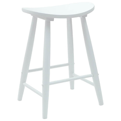 Eettafelstoelen 2 pcs Wit 46 x 37 x 63 cm Massief Rubberhout