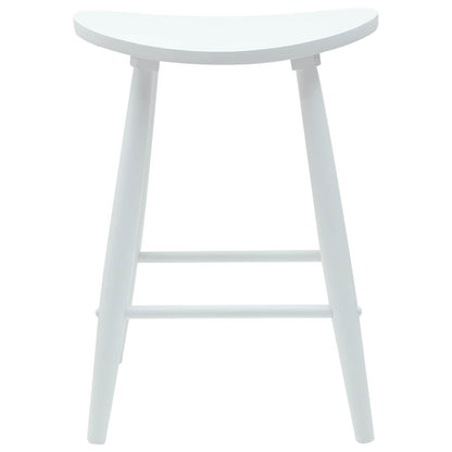 Eettafelstoelen 2 pcs Wit 46 x 37 x 63 cm Massief Rubberhout