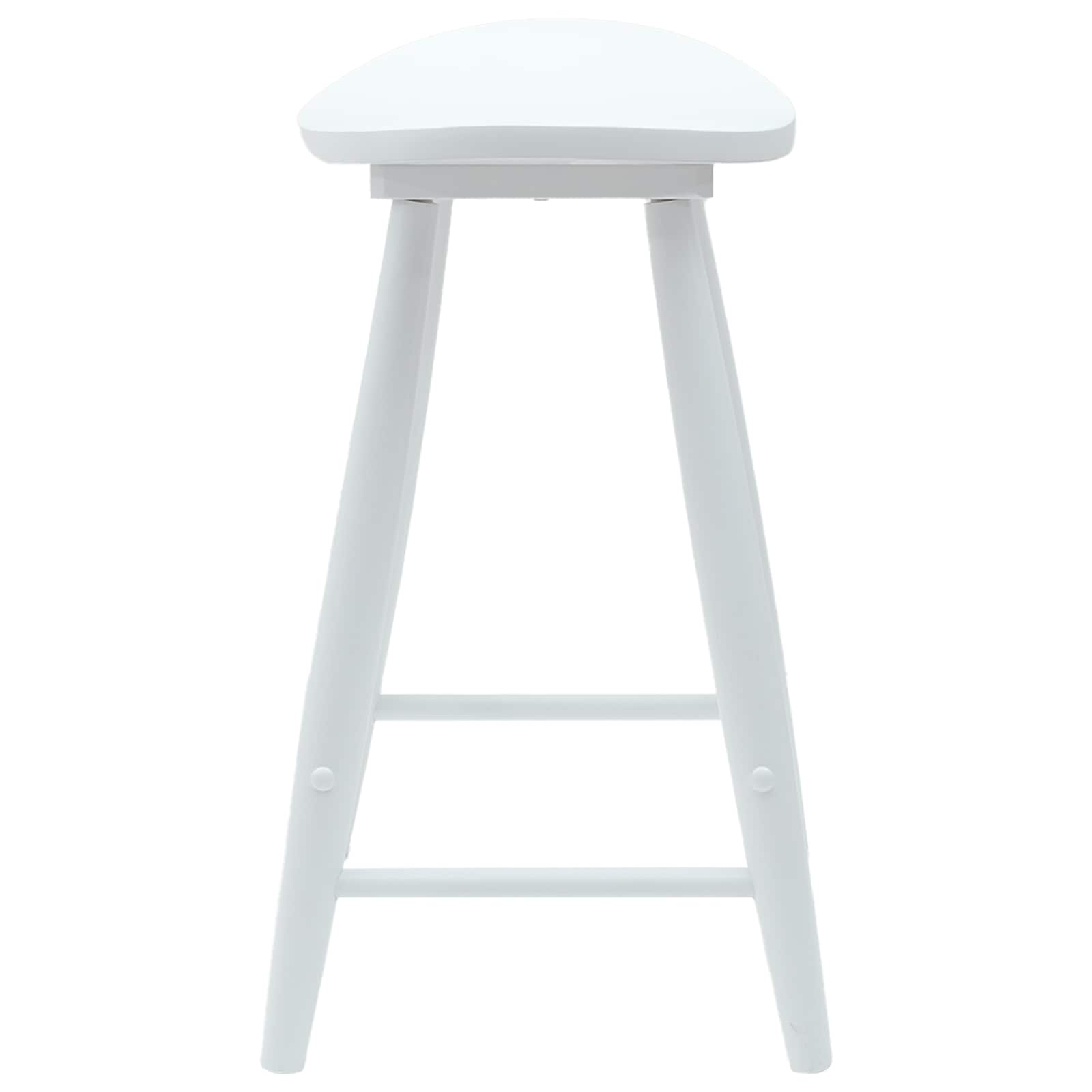 Eettafelstoelen 2 pcs Wit 46 x 37 x 63 cm Massief Rubberhout