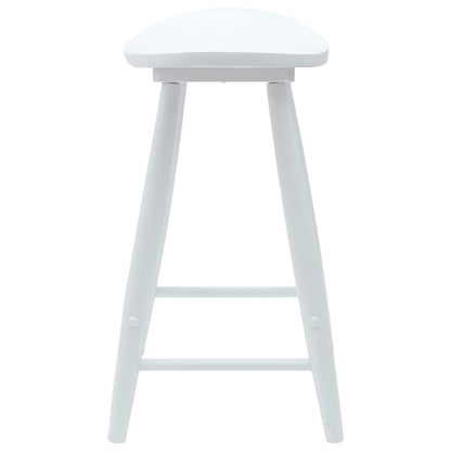 Eettafelstoelen 2 pcs Wit 46 x 37 x 63 cm Massief Rubberhout