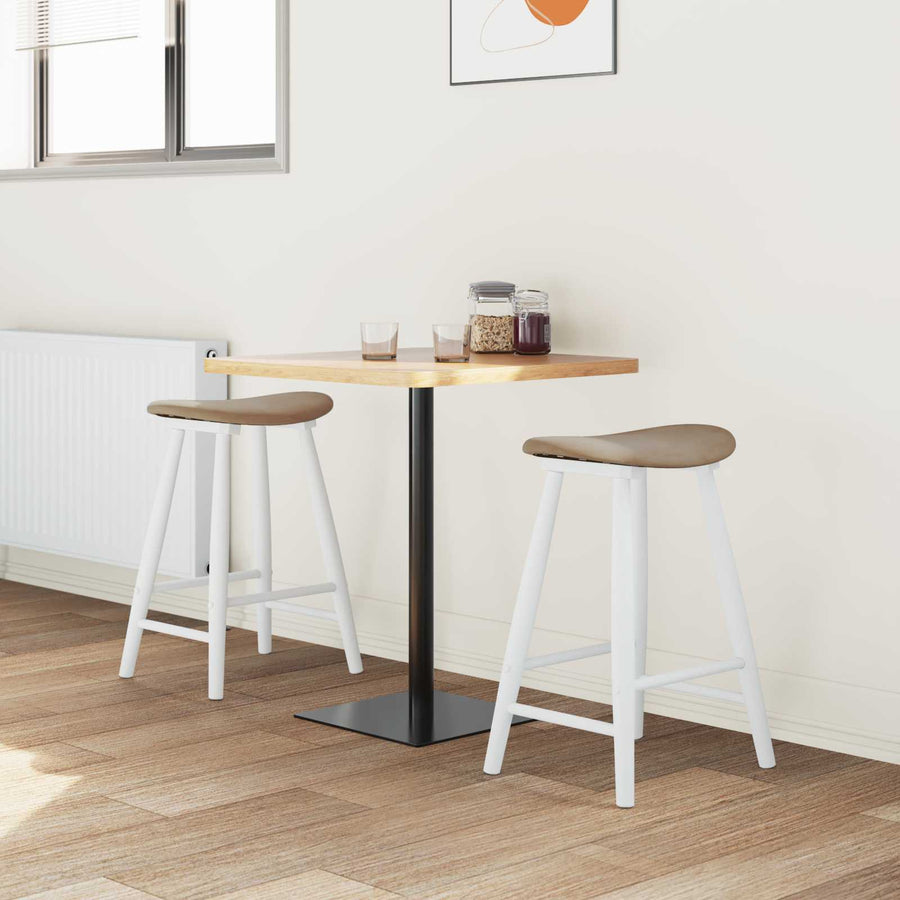 Eettafelstoelen 2 pcs Wit 46 x 37 x 63 cm Massief Rubberhout