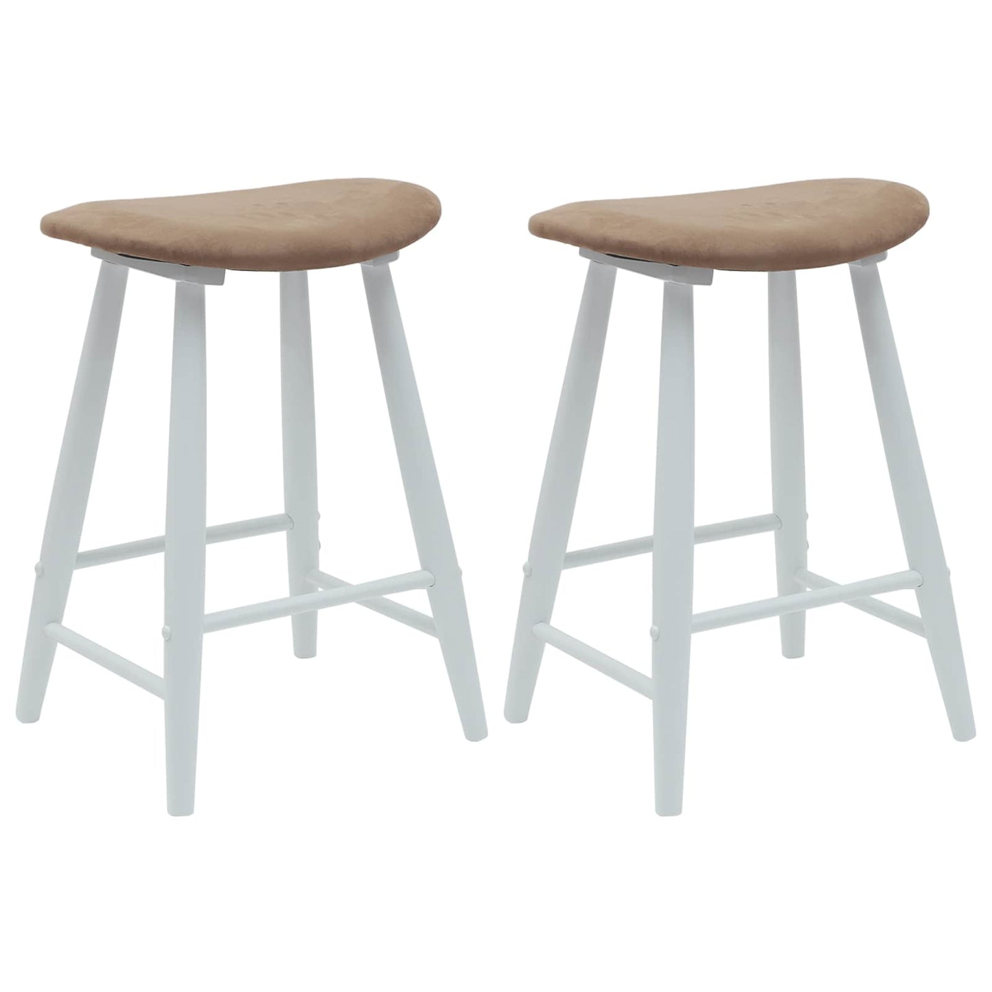 Eettafelstoelen 2 pcs Wit 46 x 37 x 63 cm Massief Rubberhout