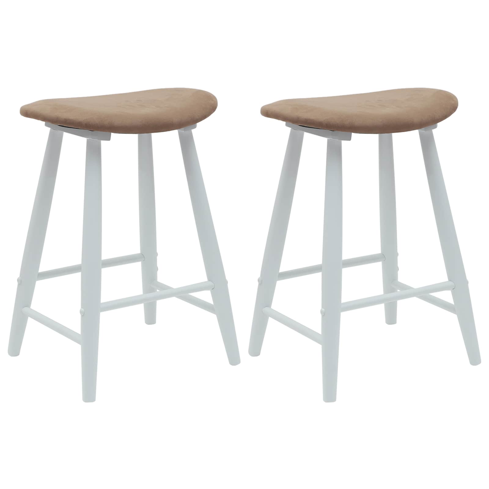 Eettafelstoelen 2 pcs Wit 46 x 37 x 63 cm Massief Rubberhout