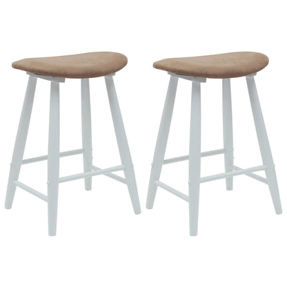 Eettafelstoelen 2 pcs Wit 46 x 37 x 63 cm Massief Rubberhout