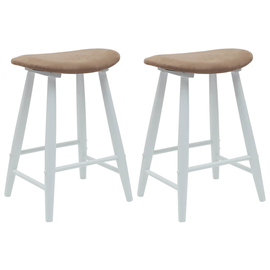 Eettafelstoelen 2 pcs Wit 46 x 37 x 63 cm Massief Rubberhout