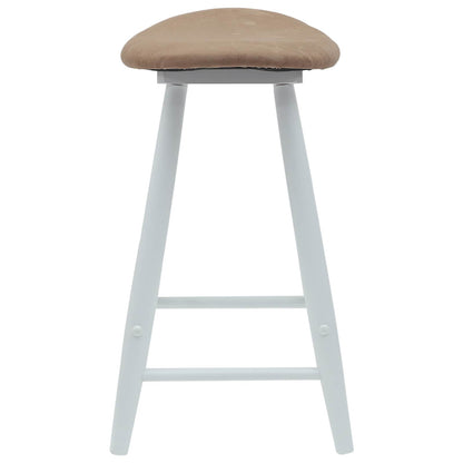 Eettafelstoelen 2 pcs Wit 46 x 37 x 63 cm Massief Rubberhout