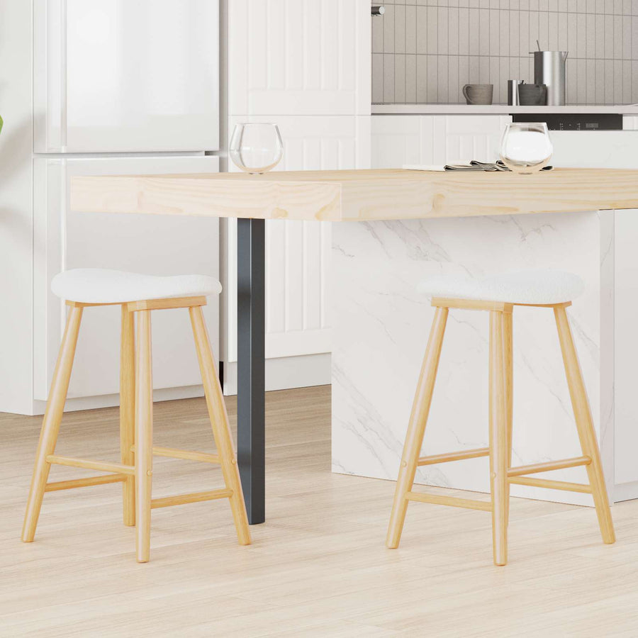 Eettafelstoelen 2 pcs Naturel 46 x 37 x 63 cm