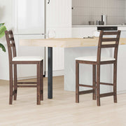 Eettafelstoelen massief rubberwood licht bruin 2 stuks