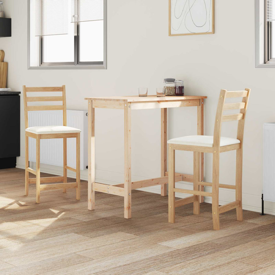 Eettafelstoelen 2 pcs Naturel 40 x 47,5 x 99,5 cm
