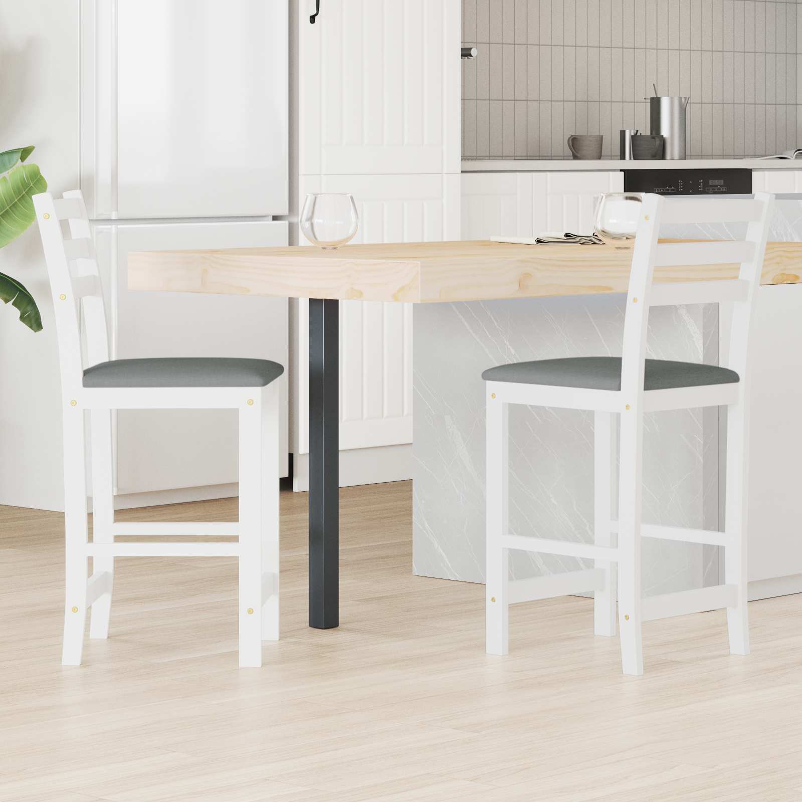 Eettafelstoelen 2 pcs Wit 40 x 47,5 x 99,5 cm