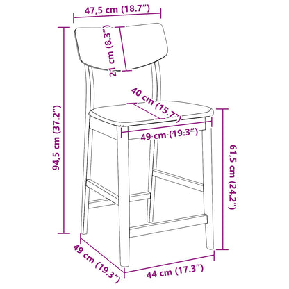 Eettafelstoelen 2 pcs Licht Bruin 48 x 49 x 95 cm