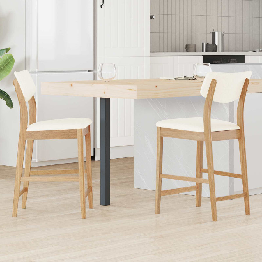 Eettafelstoelen 2 pcs Naturel 48 x 49 x 95 cm