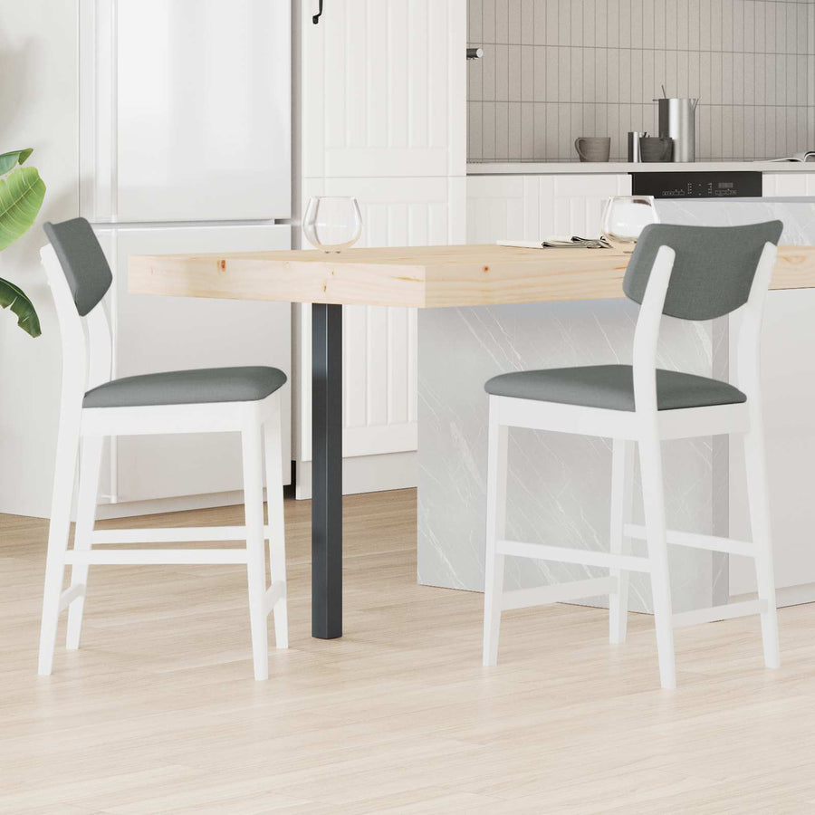 Eettafelstoelen 2 pcs Wit 48 x 49 x 95 cm Massief Rubberhout