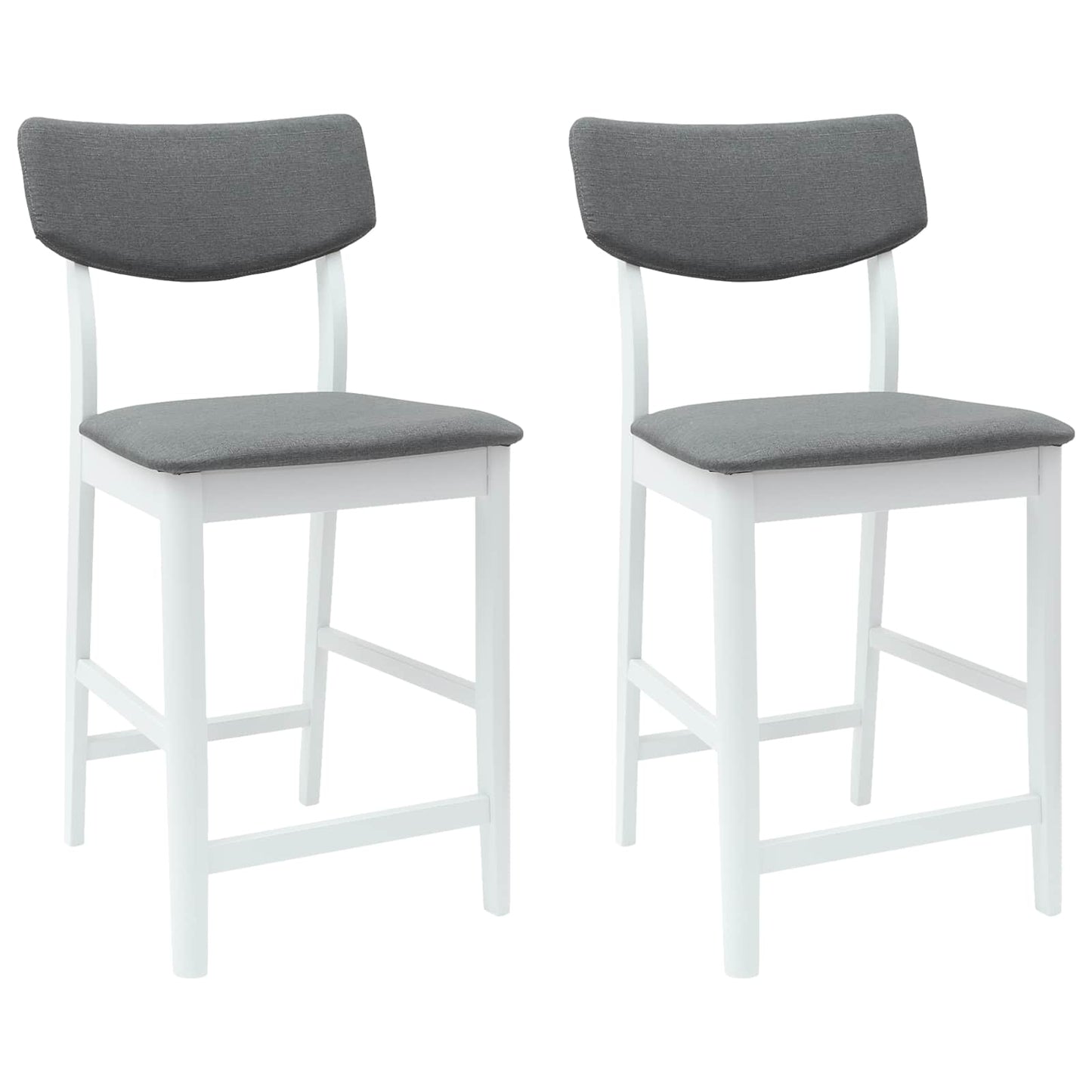 Eettafelstoelen 2 pcs Wit 48 x 49 x 95 cm Massief Rubberhout